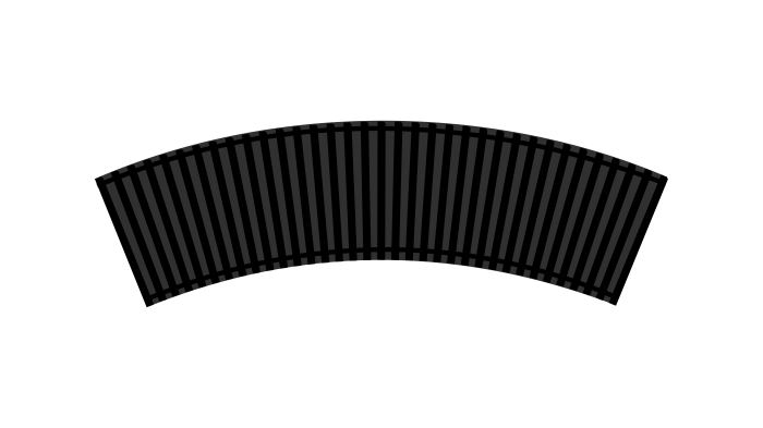 Конвектор внутрішньопідлоговий радіусний Teplowatt 2500х200 Eco чорний