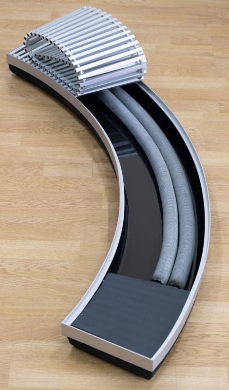 Конвектор внутрішньопідлоговий радіусний Teplowatt 3500х200 Eco сірий