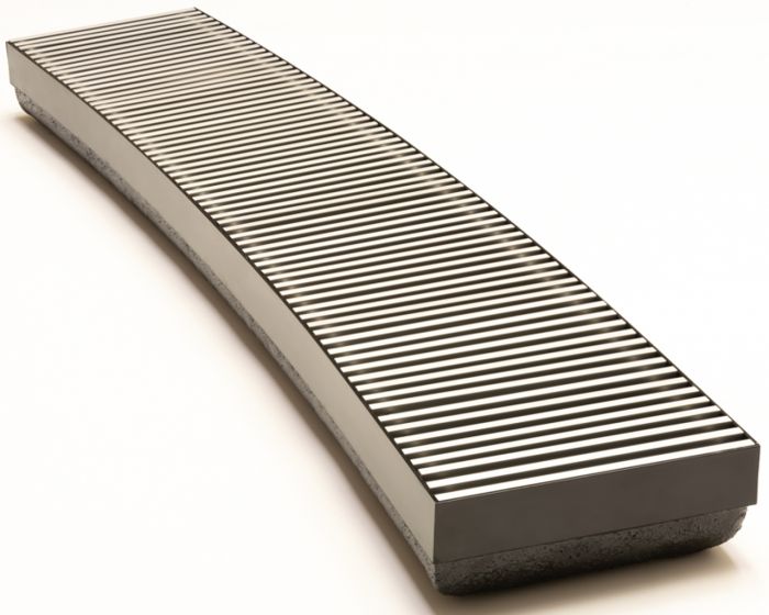 Конвектор внутрішньопідлоговий радіусний Teplowatt 3500х200 Eco сірий