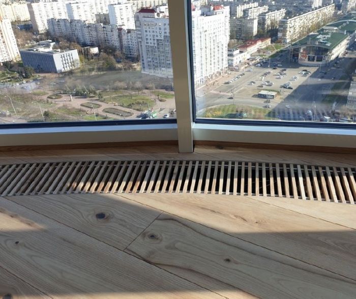 Конвектор внутрішньопідлоговий радіусний Teplowatt 3500х200 Eco сірий