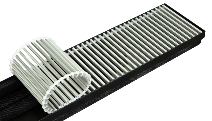 Решітка алюмінієва для конвектора Teplowatt 1250х200 з висотою 10 мм