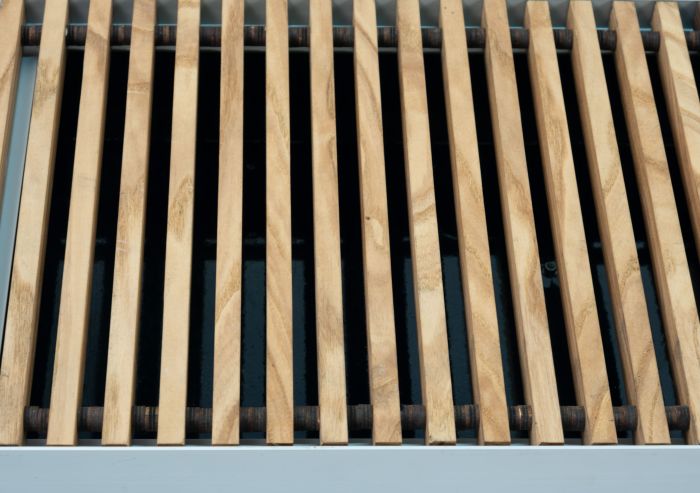 Решітка дерев'яна радіусна для конвектора Teplowatt Ясен 2000х265 з висотою 16 мм