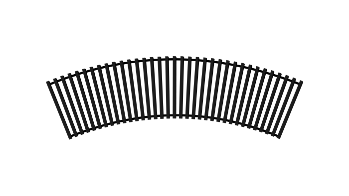 Решітка алюмінієва радіусна кольору RAL для конвектора Teplowatt 2000х265 з висотою 16 мм