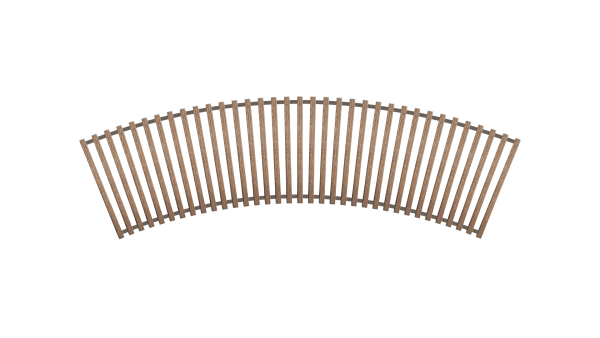 Решітка дерев'яна радіусна для конвектора Teplowatt Дуб 500х200 з висотою 16 мм