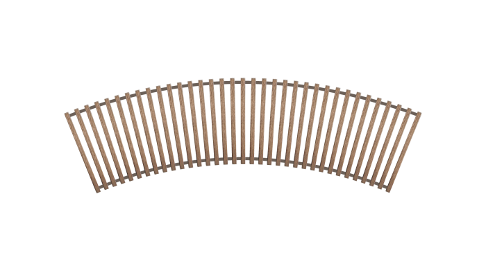Решітка дерев'яна радіусна для конвектора Teplowatt Дуб 1000х265 з висотою 16 мм