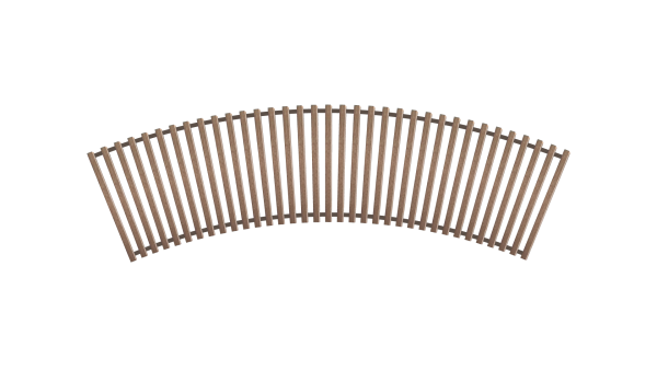 Решітка дерев'яна радіусна для конвектора Teplowatt Горіх 500х200 з висотою 16 мм