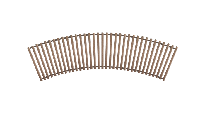 Решітка дерев'яна радіусна для конвектора Teplowatt Горіх 1000х265 з висотою 16 мм