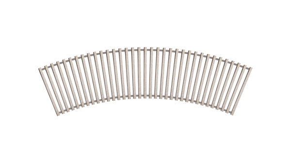 Решітка дерев'яна радіусна для конвектора Teplowatt Ясен 500х200 з висотою 16 мм