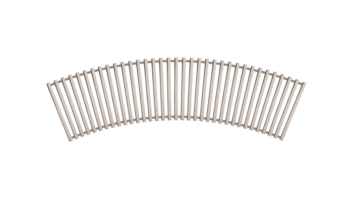 Решітка дерев'яна радіусна для конвектора Teplowatt Ясен 2000х265 з висотою 16 мм