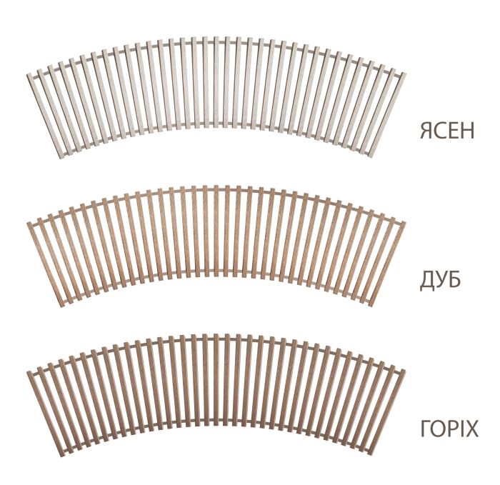 Решітка дерев'яна радіусна для конвектора Teplowatt Дуб 1000х265 з висотою 16 мм